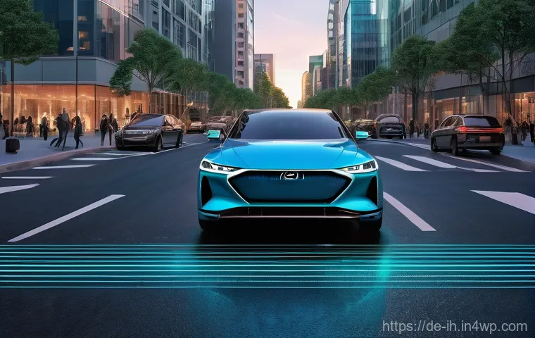 컴퓨터 비전과 머신러닝의 결합 방법 - **Autonomous City Navigation at Dusk**
A futuristic autonomous car drives along a bustling city ...