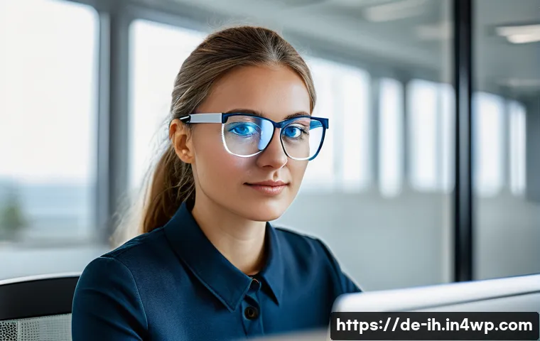 OpenCV로 실시간 얼굴 표정 인식하기 - A modern office setting in Germany showcasing a young professional woman using a laptop with OpenCV ...