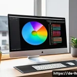 CV2를 사용한 이미지 변환 및 조작하기 - A detailed digital illustration of a modern computer workspace focused on image processing with Open...