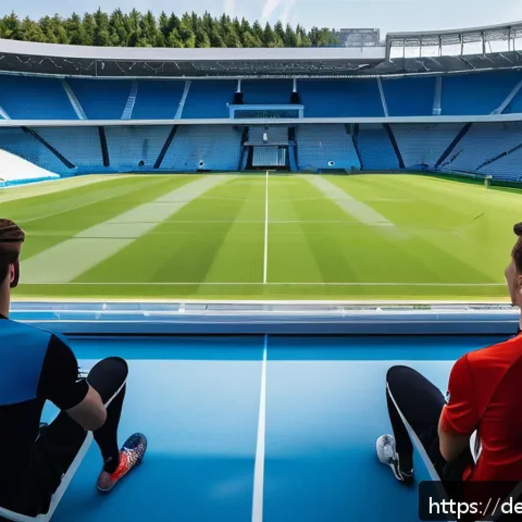 인공지능 기반의 팀 스포츠 분석 시스템 - A high-tech sports training facility in Germany showcasing athletes wearing advanced wearables such ...