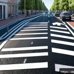 비전 시스템을 위한 최적의 데이터셋 추천 - A highly detailed urban street scene showcasing various vehicles, pedestrians, and traffic signs wit...